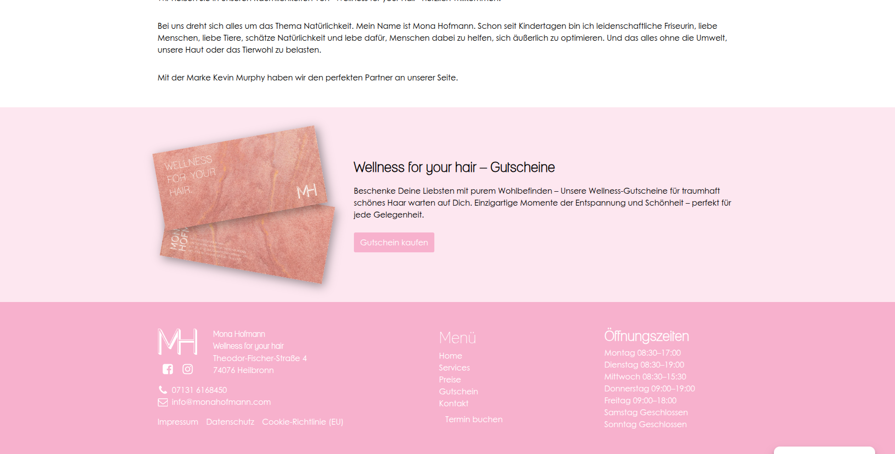 Mona Hofmann – Wellness for your hair / skin – Wellness-Gutscheine