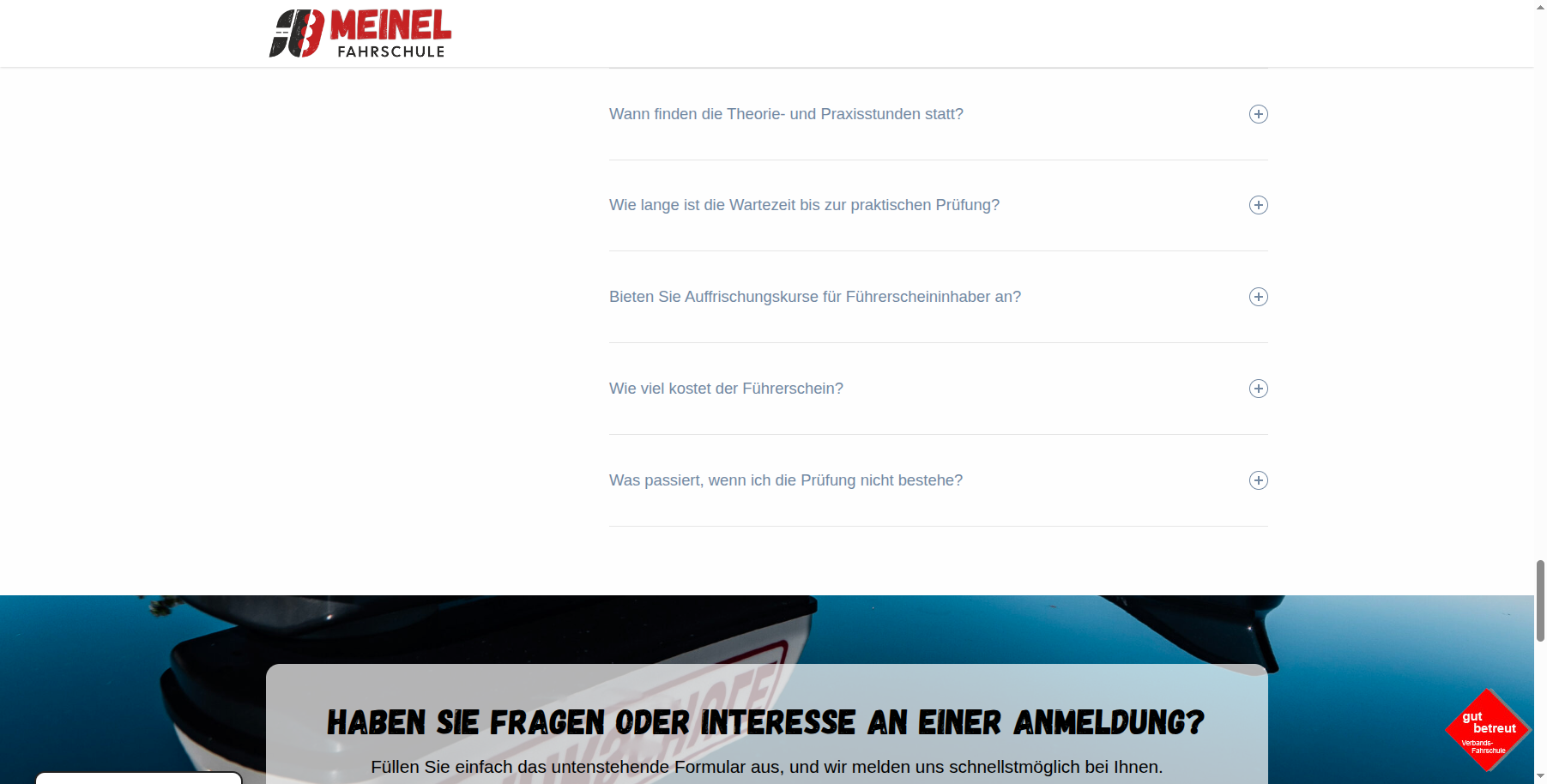 Fahrschule Meinel – Anmeldung & Kontakt