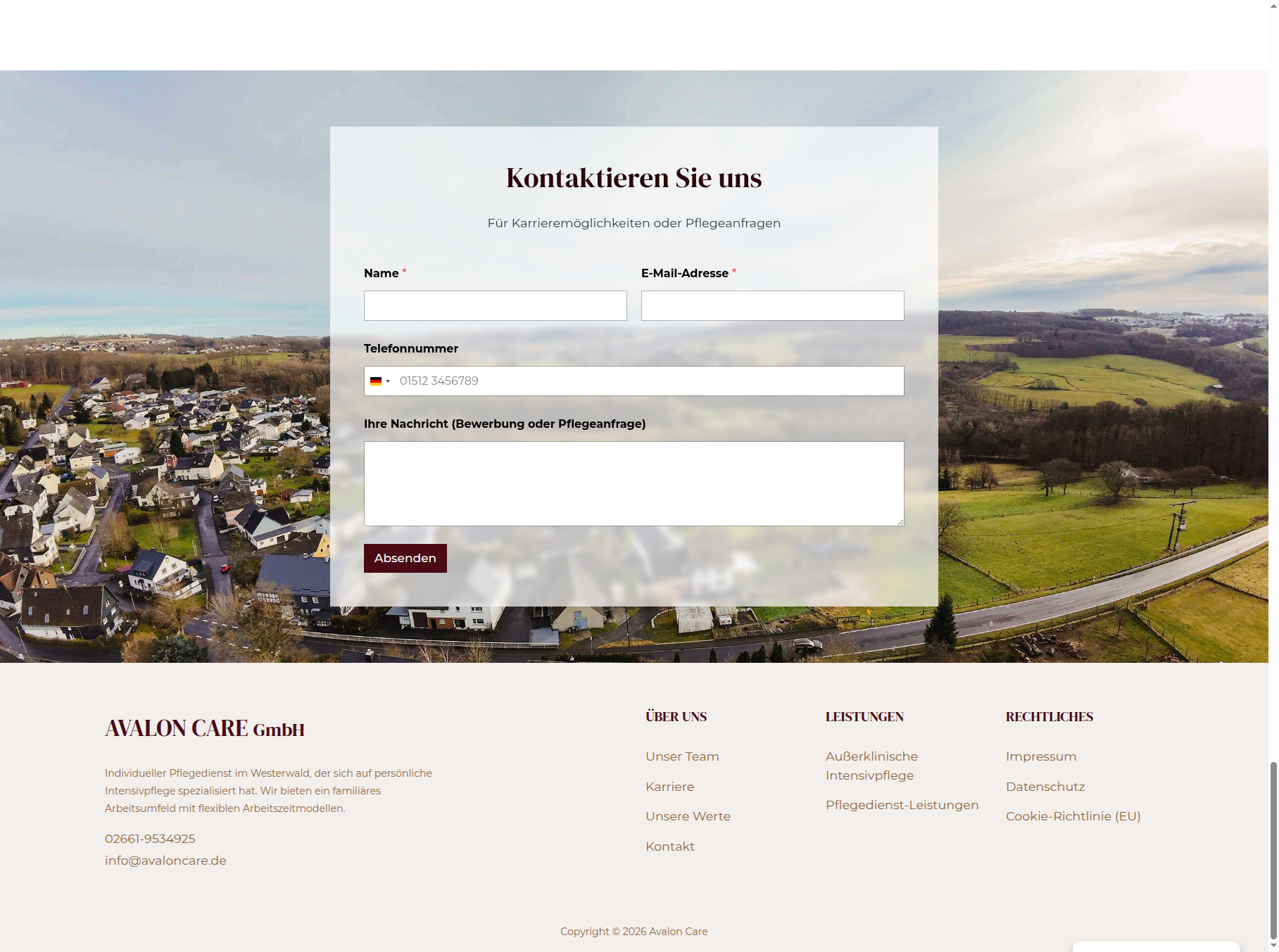 Avalon Care – Pflegedienst Westerwald – Kontakt mit Westerwald-Panorama