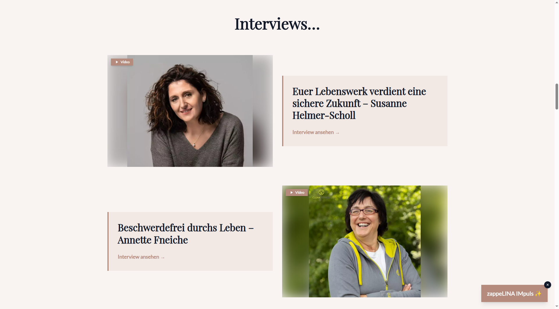 zappeLINA – Frauen auf ihrem Weg – Themenfelder & Blog