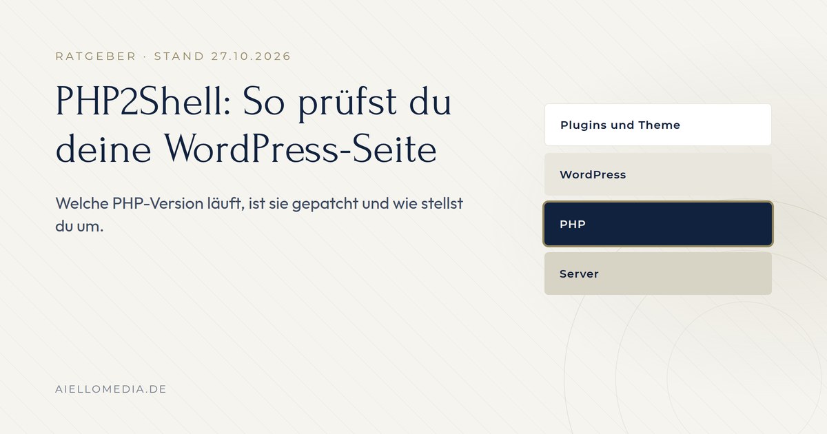 PHP2Shell: So prüfst du die PHP-Version deiner WordPress-Seite